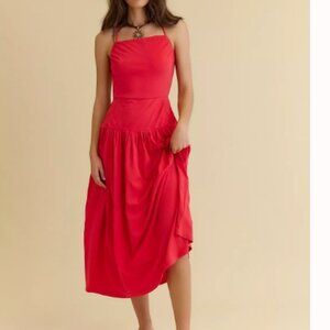 Free People Red Midi dress